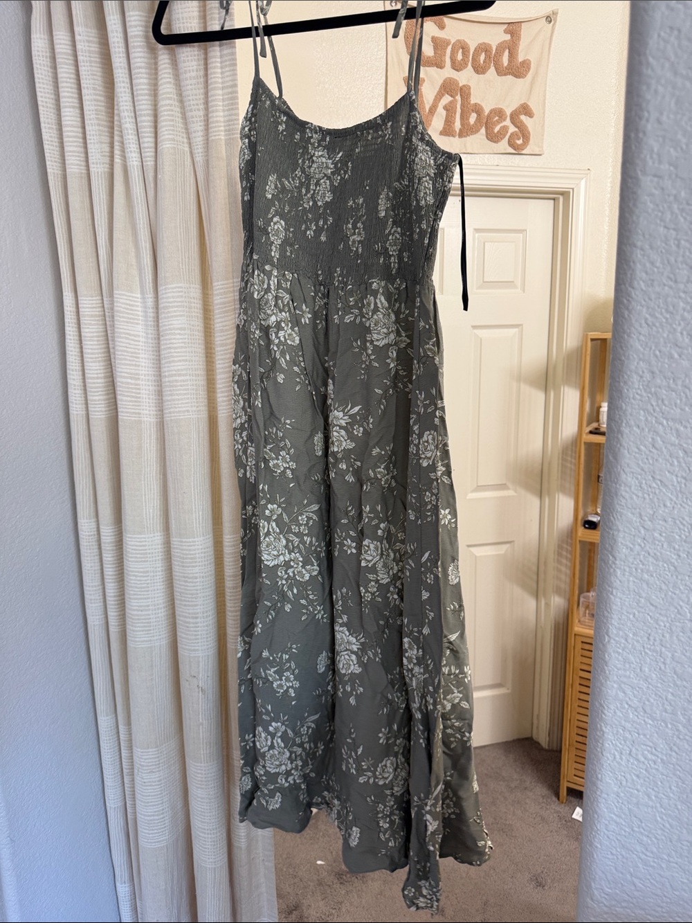 Forever 21 Olive Green Floral Maxi Dress
